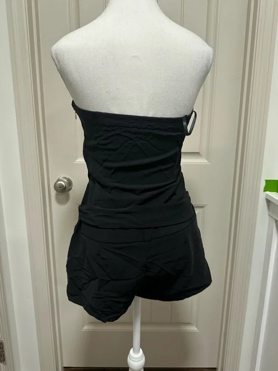 Express Black Strapless Romper with Tie Waist - Picture 4 of 6